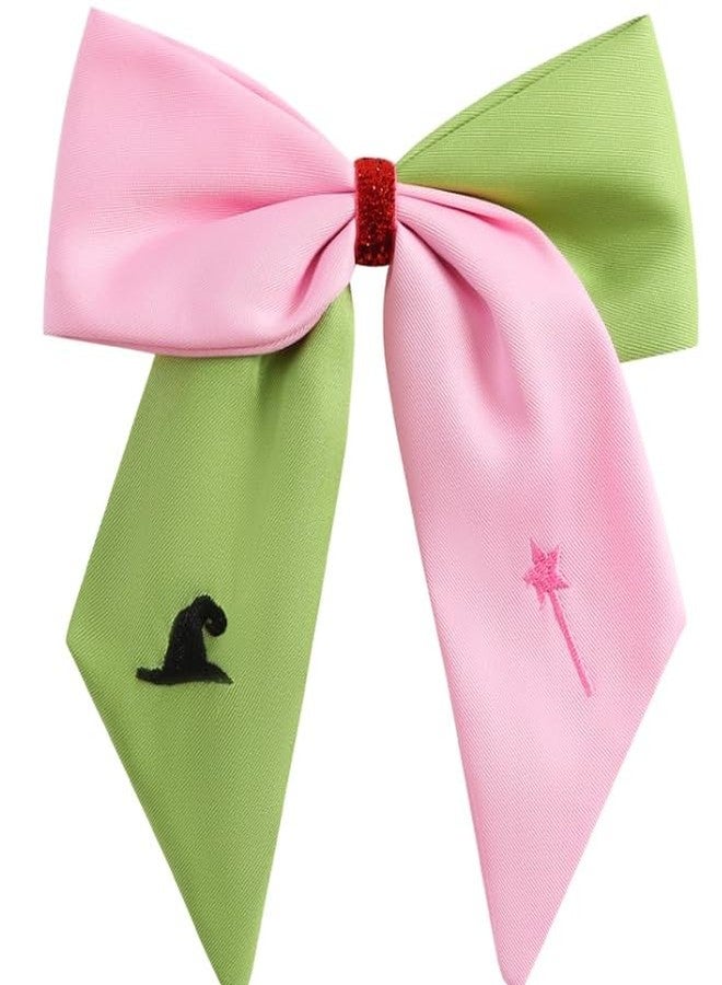 Furutonhe 6 Inch Pink Green Hair Bow Clip Women Princess Witch Hair Accessories - Image 1